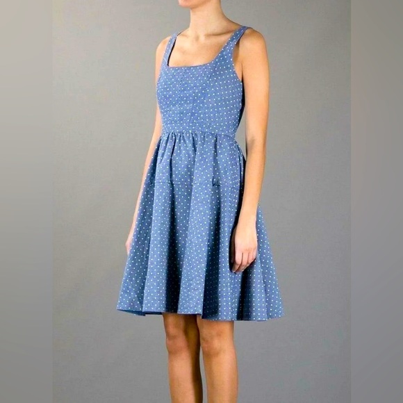 Marc by Marc Jacobs Chambray Polka Dot Dress, sz 4 - Picture 1 of 7